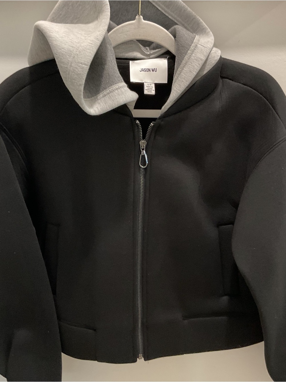 Jason Wu Black Jacket with Gray Hood